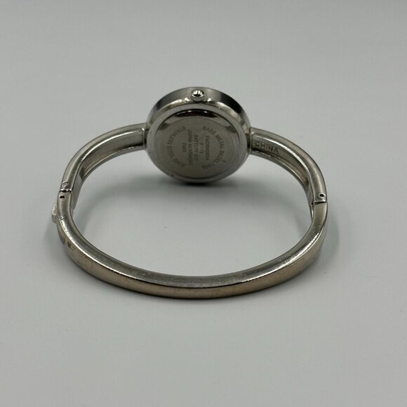 3/$30 Folio Watch Women Silver Bangle Band Floating Crystal Accent Works 6.75" - Picture 8 of 14